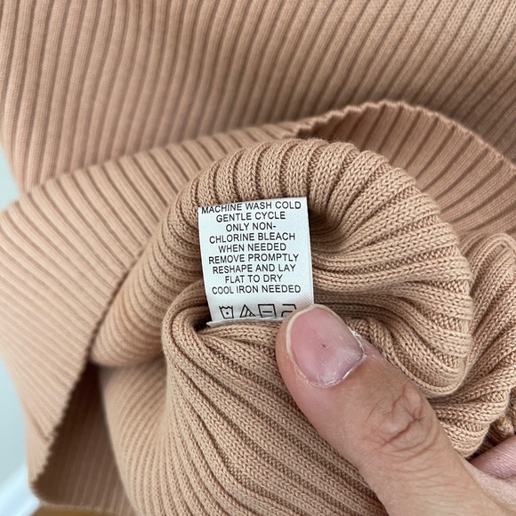 Majorelle Sweaters Beige Ribbed Off -Shoulder Sweater - Picture 3 of 6
